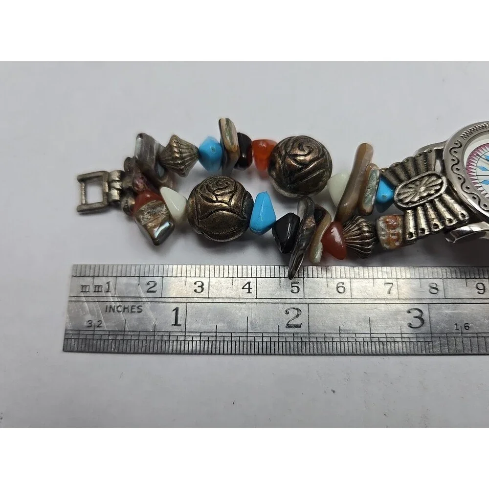 La Express West Quartz Turquoise Southwest Beaded Watch Womens New Battery Boho - Picture 9 of 10